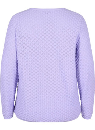 Mønstrete strikkegenser med V-hals, Lavender, Packshot image number 1