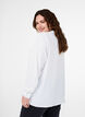 Langermet skjortebluse med V-hals, Bright White, Model image number 1