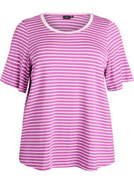 T-skjorte med TENCEL&trade; Lyocell og striper, Lilla