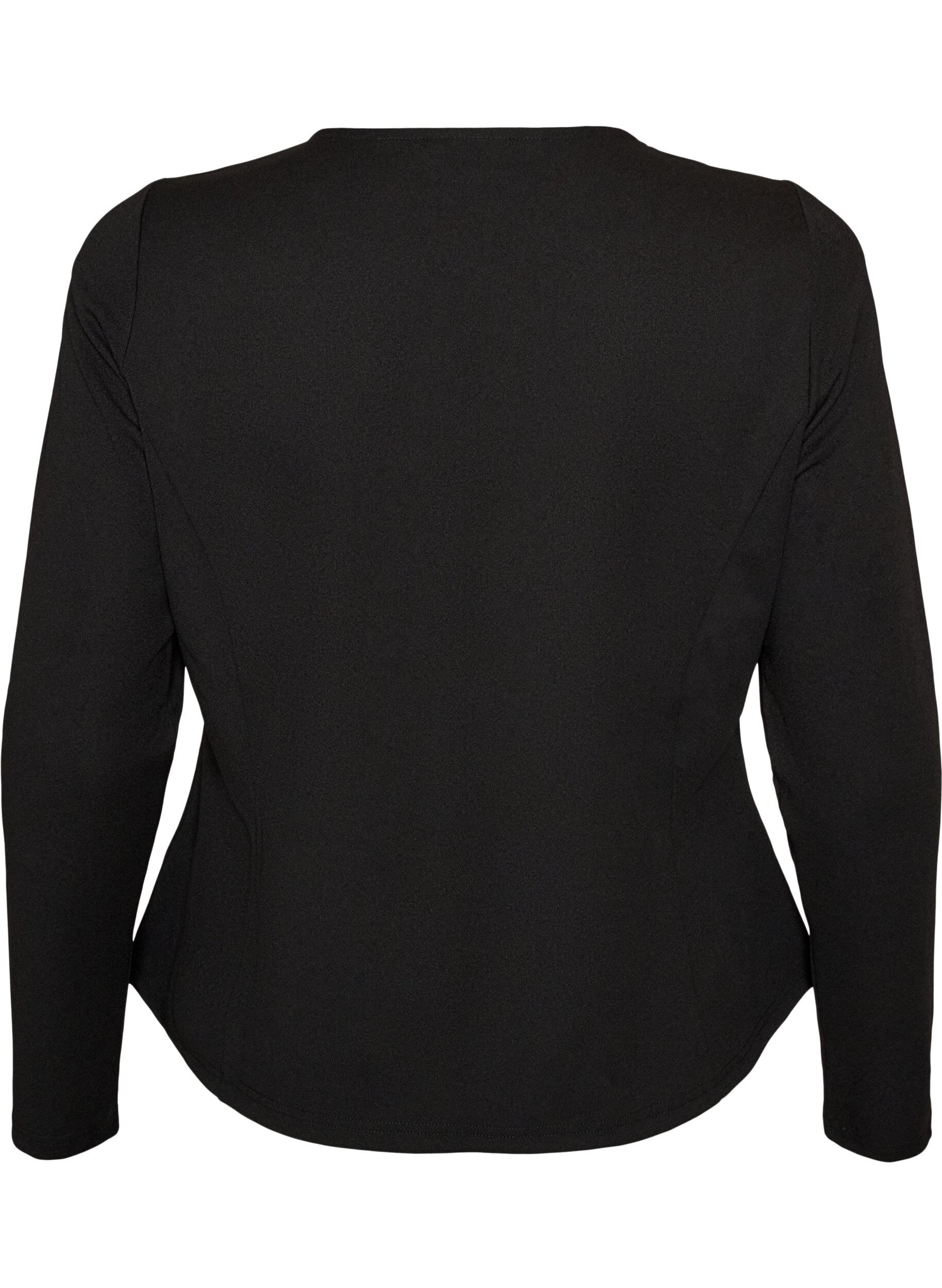 ZizziFigurn&aelig;r cardigan med knytelukkinger, Svart, Packshot image number 1