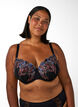 Formet BH med blomsterbroderi, Svart, Model image number 0