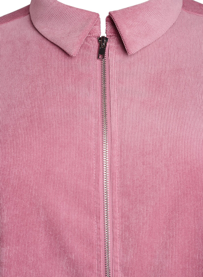 Cordkjole med glidel&aring;s og 3/4-ermer, Rosa, Packshot image number 2