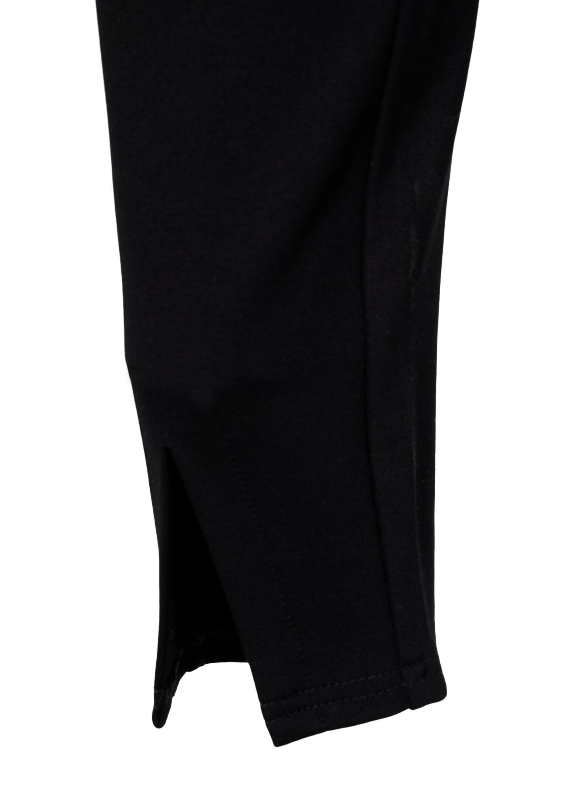 Zizzi Tights i viskose med splitter foran, Black, Packshot image number 3