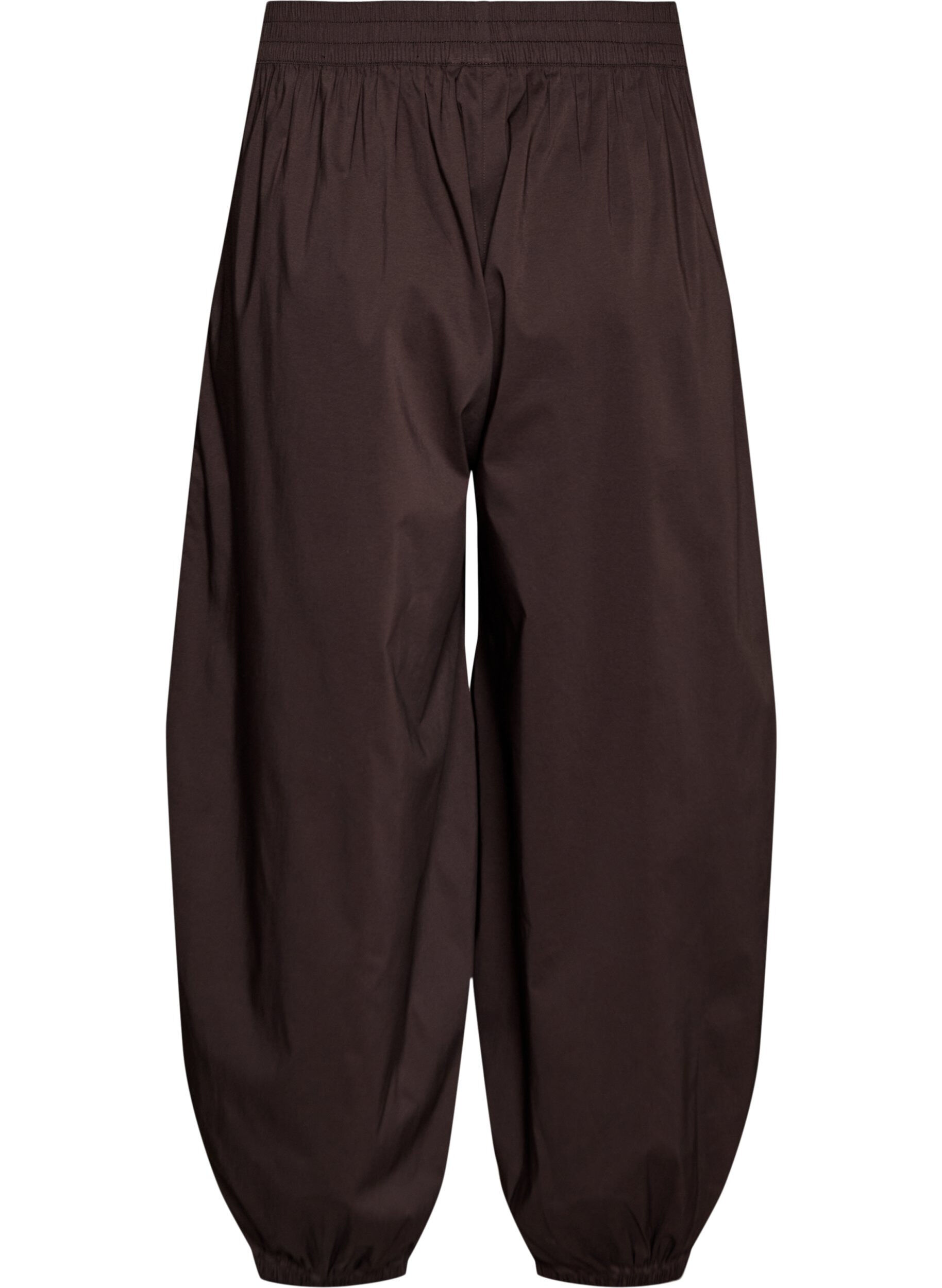 Zizzi Ballongbukser med lommer og elastisk midje, Brun, Packshot image number 1