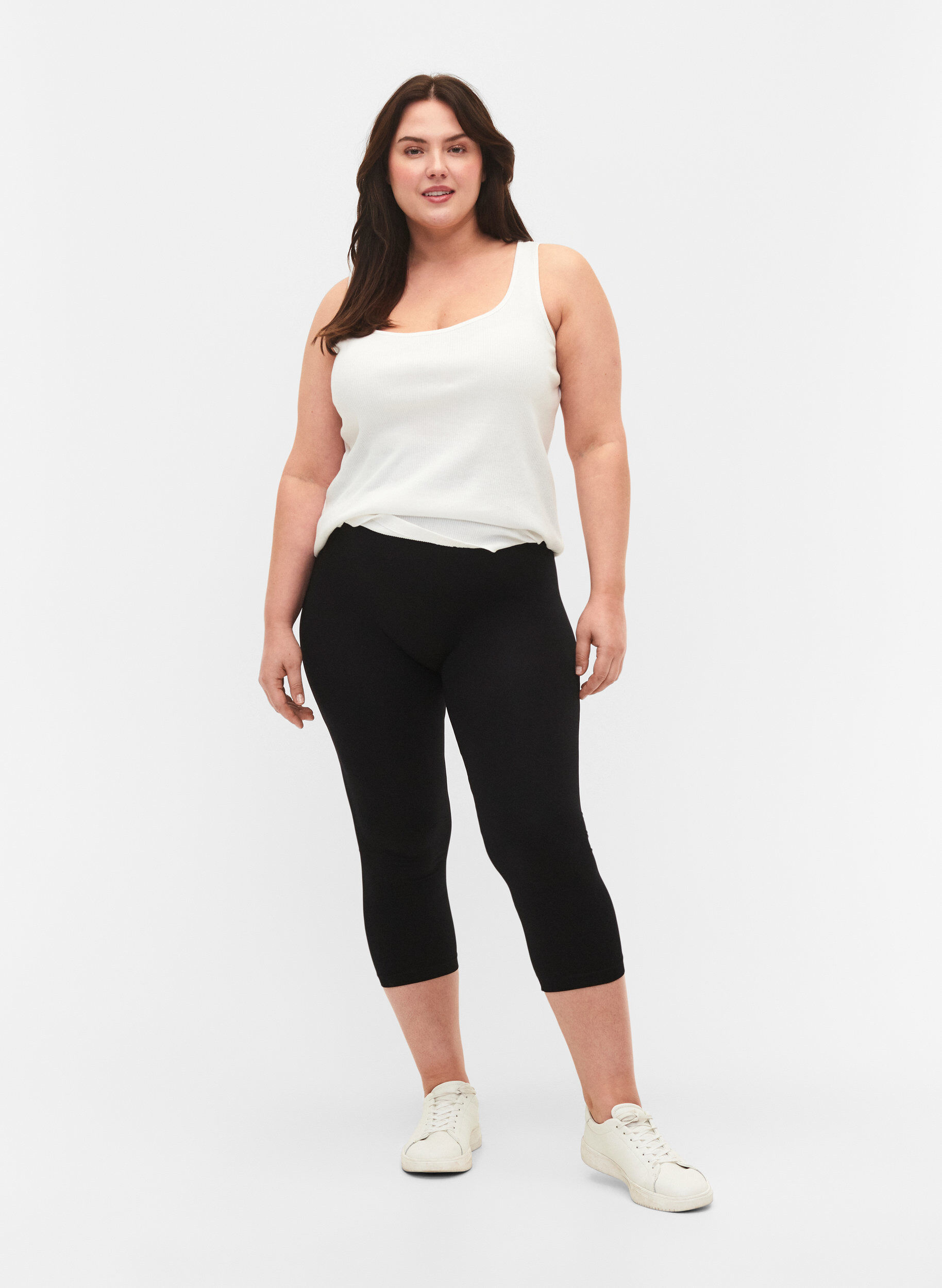 Zizzi S&oslash;ml&oslash;s 3/4-leggings, Svart, Model image number 1