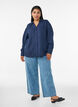 Loose fit skjorte med V-hals, Bl&aring;, Model image number 1