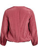 Bluse med V-hals og krøllete tekstur, Rosa, Packshot image number 1