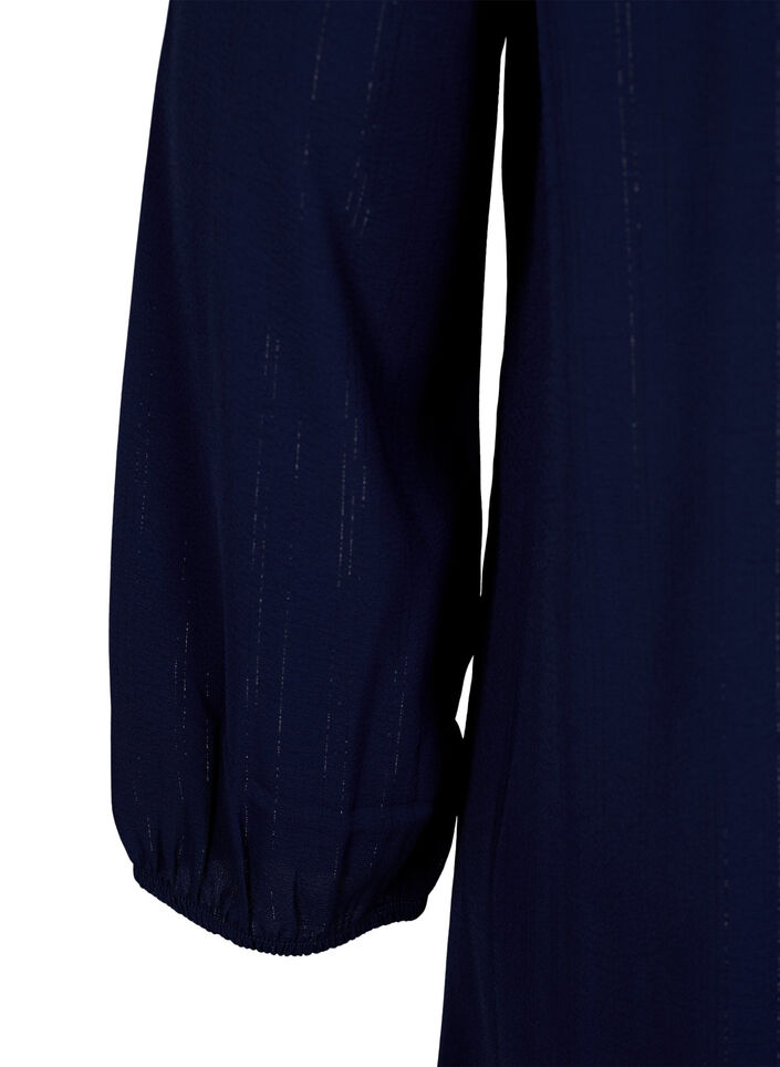 Kort kjole med volanger og glitter, Bl&aring;, Packshot image number 3