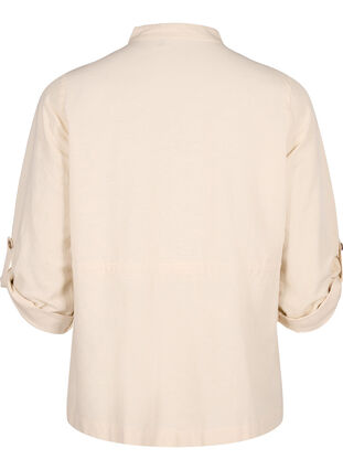 Skjorte i linblanding med lommer, Sandshell, Packshot image number 1