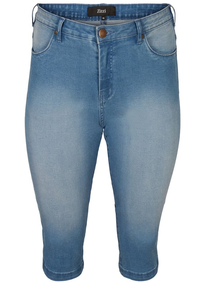 Amy capribukser med h&oslash;yt liv og super slim fit, Bl&aring;, Packshot image number 0
