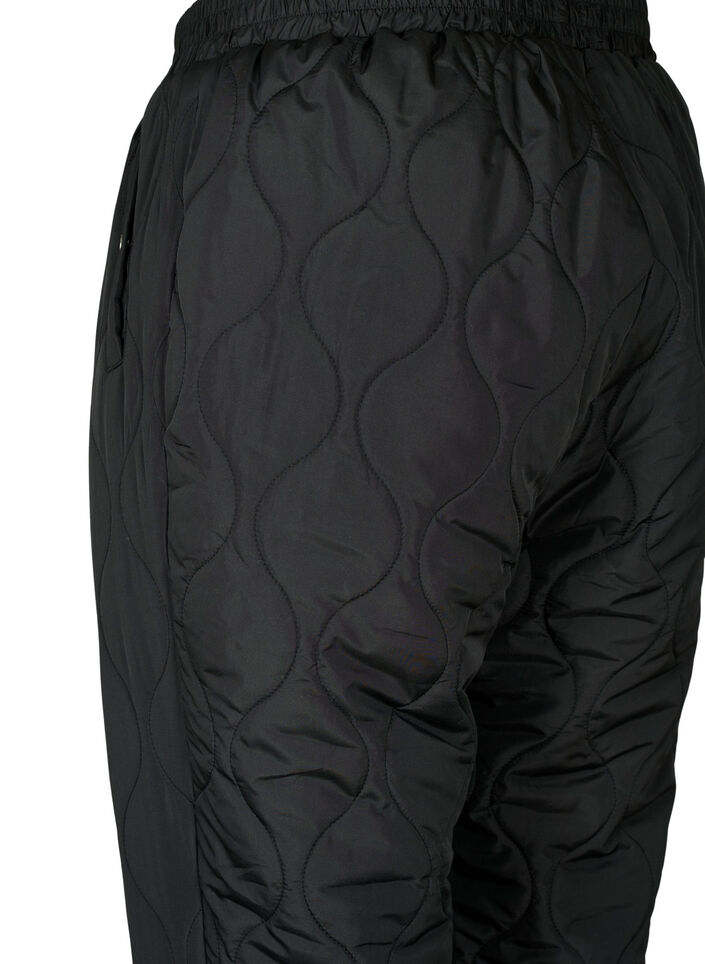 Quilted termobukser, Black, Packshot image number 3