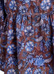 Bluse med blomster og volangermer, Brun, Packshot image number 3