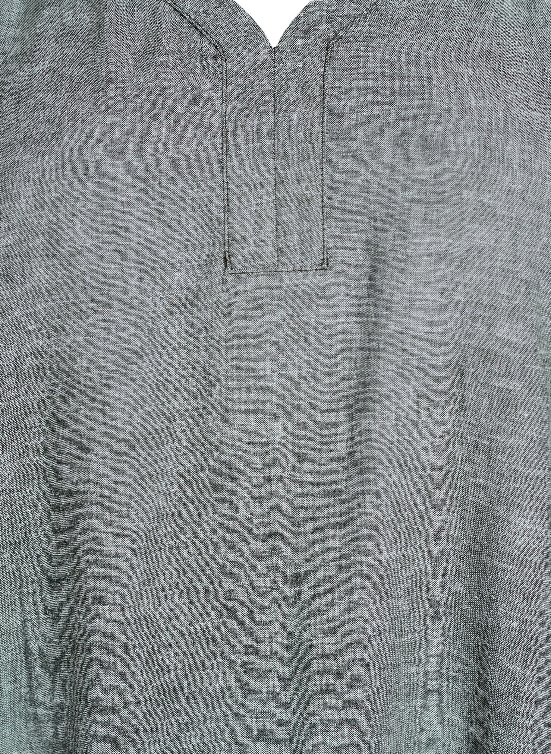 Zizzi Midikjole i lin og viskose med korte ermer, Gr&oslash;nn, Packshot image number 2