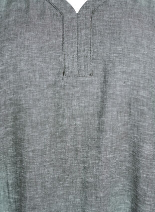 Zizzi Midikjole i lin og viskose med korte ermer, Grønn, Packshot image number 2