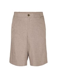 Loose fit Bermuda shorts med h&oslash;y midje, Brun