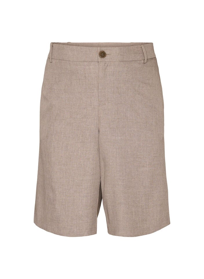 Loose fit Bermuda shorts med h&oslash;y midje, Brun, Packshot image number 0