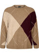 Strikk med harlekintrykk, Brun, Packshot image number 0