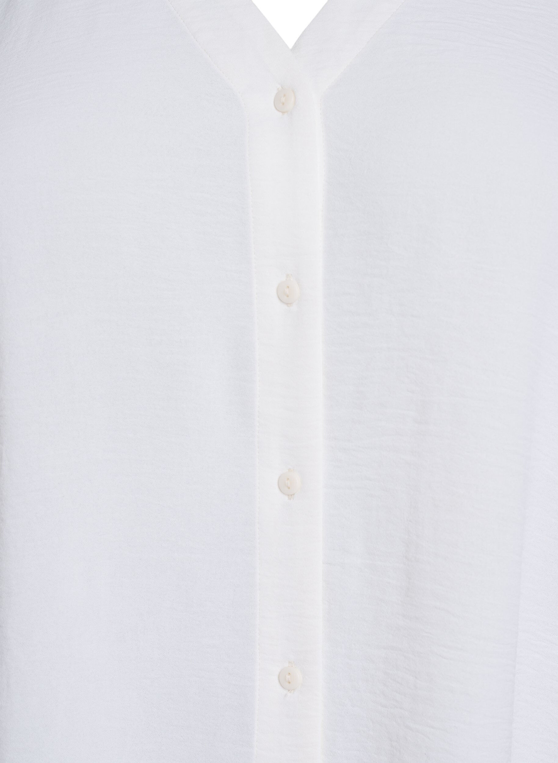 ZizziSkjortebluse med v-hals og 3/4 ermer, Vanilje, Packshot image number 2