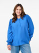 Viskosebluse med smock og rynkede detaljer, Blå, Model image number 0