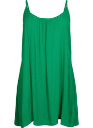 Ensfarget kjole i viskose med stropper, Jolly Green