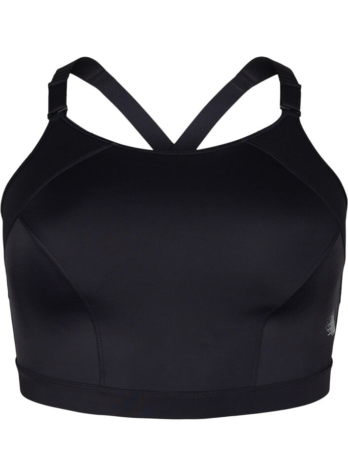 CORE, SUPER HIGH, SPORTS BRA - Sports-BH med justerbare skulderstropper, Black, Packshot image number 0