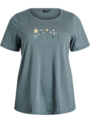 Zizzi FLASH - T-skjorte med motiv, Balsam G Multi Flow, Packshot image number 0