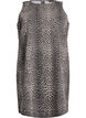 Kort ermeløs denimkjole med leopardmønster, Brun, Packshot image number 0