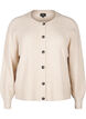 Ribbestrikket cardigan med knapper, Beige, Packshot image number 0