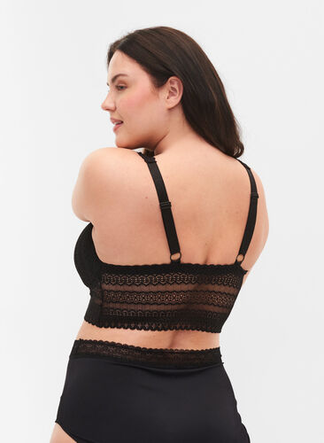 Zizzi BH med blonder og myk vattering, Black, Model image number 1