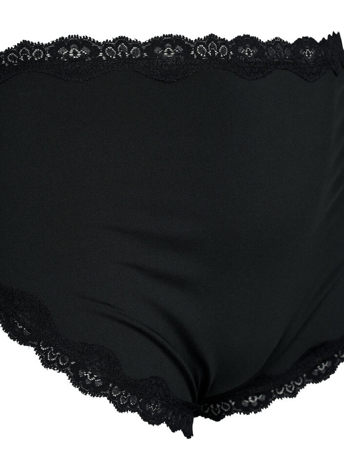 Truse med normal høyde i livet, 2 stk., Black, Packshot image number 2