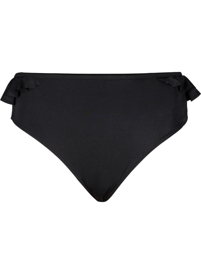 Bikinitruse med volanger, Svart, Packshot image number 0