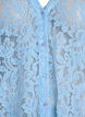 Kortermet bluse med blonder og V-hals, Bl&aring;, Packshot image number 2