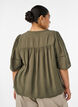 Viskosebluse med legg og ballongeffekt, Gr&oslash;nn, Model image number 2