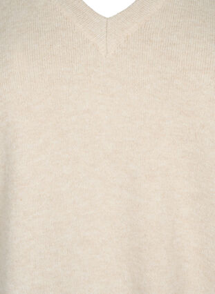 Melert genser med v-hals, P. Stone w.White Mel, Packshot image number 2