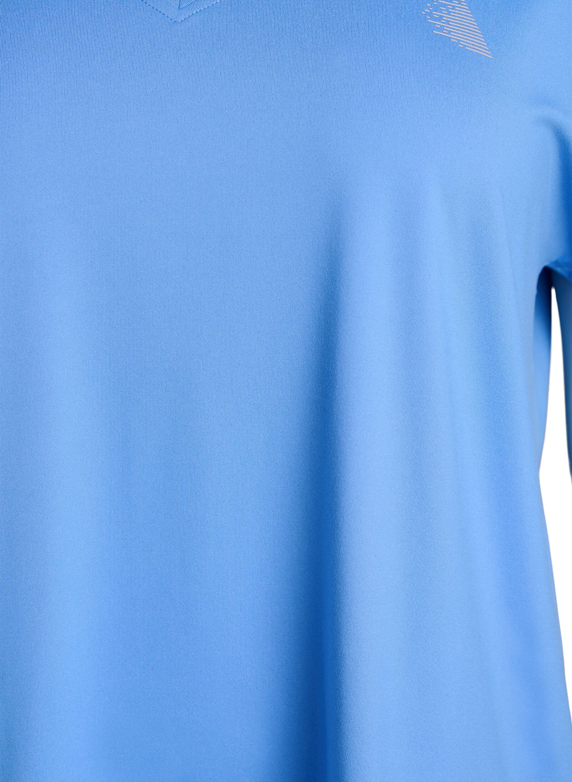 Zizzi L&oslash;stsittende trenings-t-skjorte med v-hals, Bl&aring;, Packshot image number 2