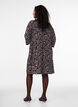 Kort A-linjet jerseykjole med heldekkende print, M&oslash;rk Bordeaux, Model image number 2