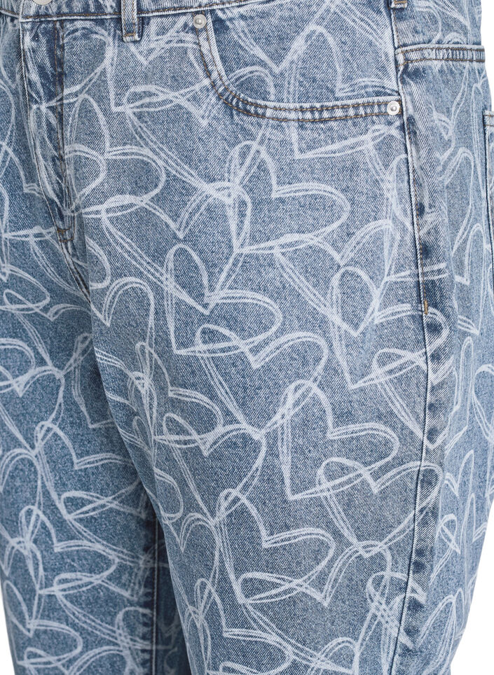 Mille mom-fit jeans med broderi, Bl&aring;, Packshot image number 2