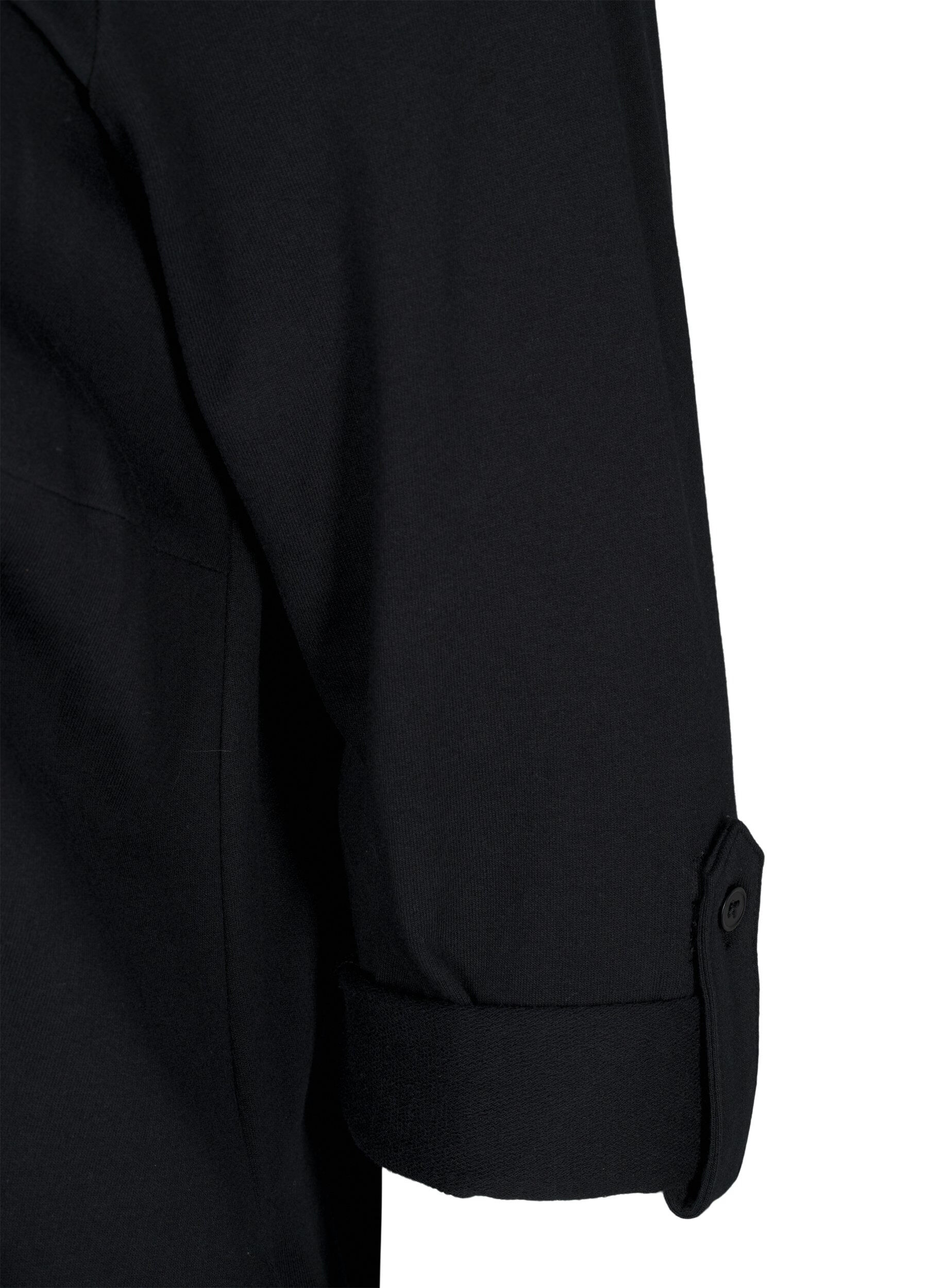 Zizzi Bomullskjole med ballongpassform, Svart, Packshot image number 3