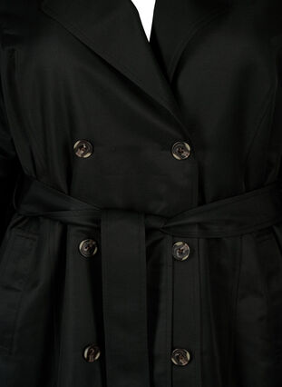 Kort trenchcoat med belte, Black, Packshot image number 2