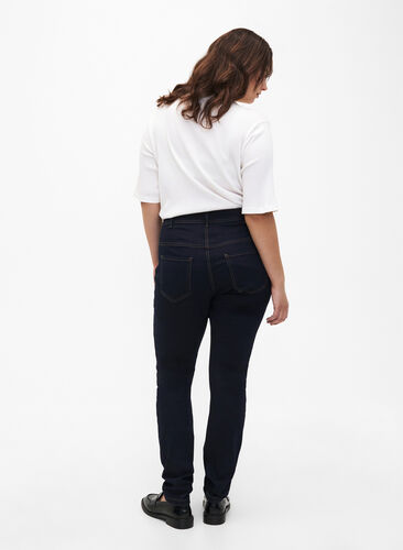 Zizzi Super slim Amy jeans med høyt liv, Blå, Model image number 1