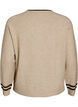 Genser med logo og kontraststriper, Beige, Packshot image number 1