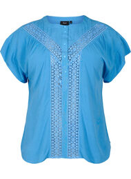 Viskosebluse med blondekant, Marina