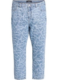 Mille mom-fit jeans med broderi, Blå