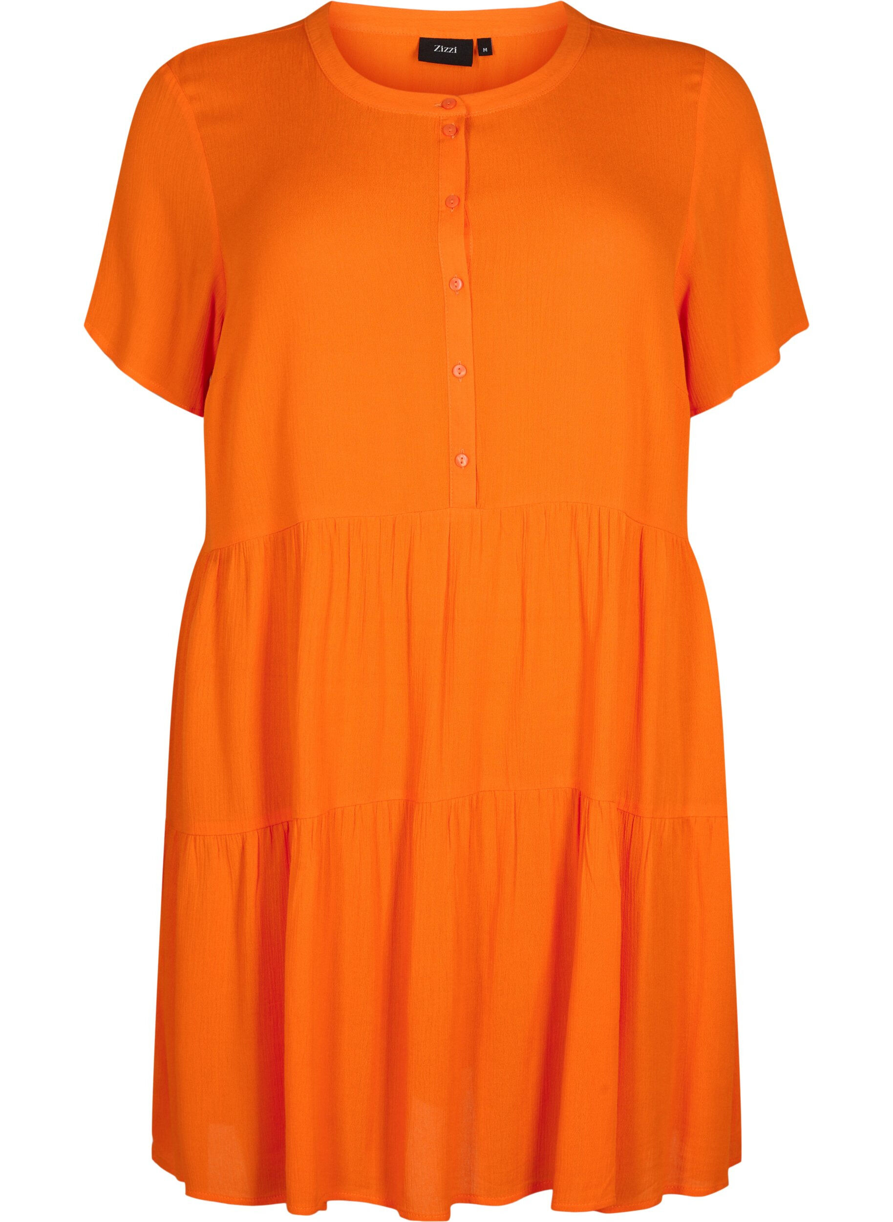 Zizzi Kortermet viskosekjole med A-form, Exuberance, Packshot image number 0