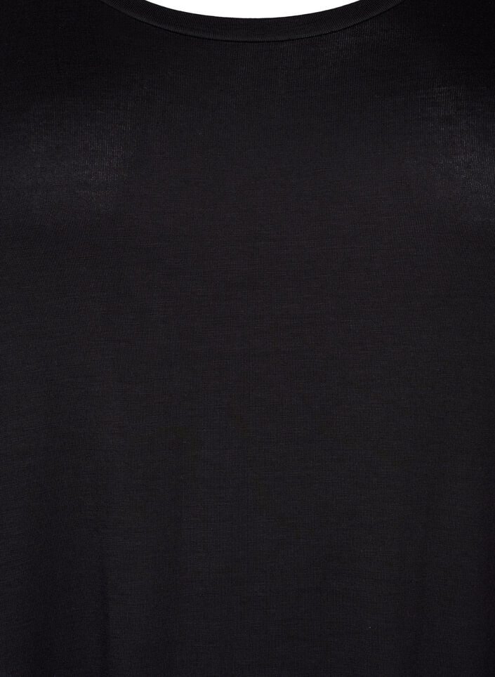 Midikjole i viskose med korte ermer, Black, Packshot image number 2