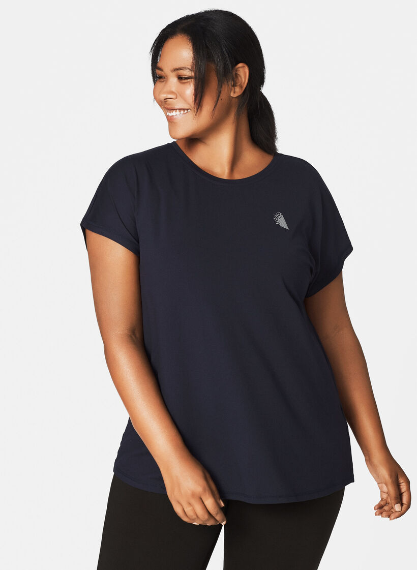 Ensfarget T-skjorte til trening, Blå, Model image number 3