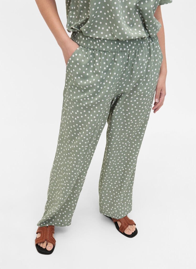 FLASH - Bukse med trykk og lommer, Iceberg Green Dot, Model image number 2