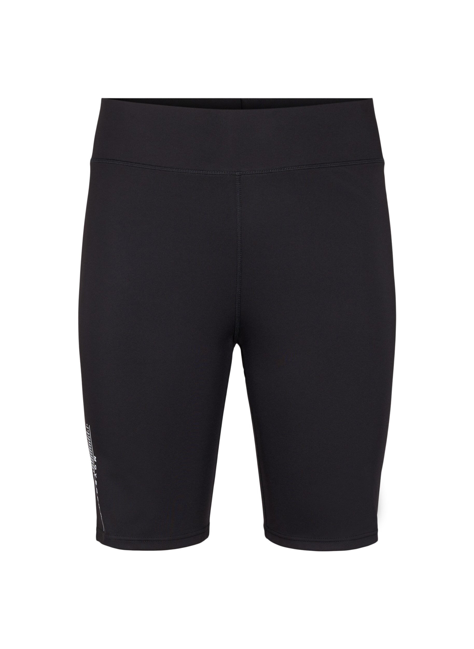 Zizzi Tettsittende treningsshorts med logo, Black, Packshot image number 0