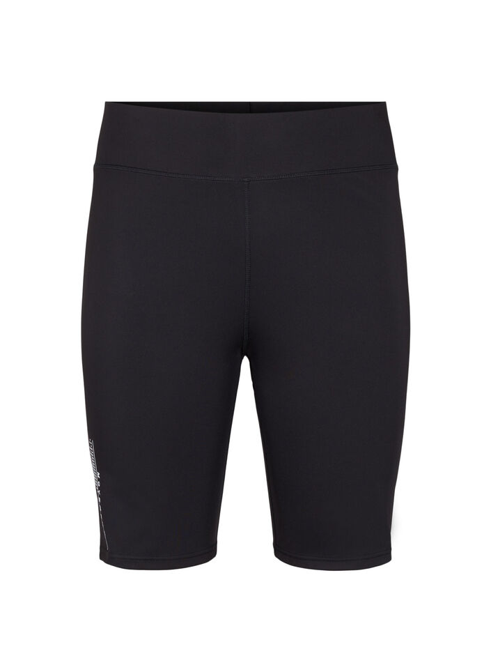 Tettsittende treningsshorts med logo, Black, Packshot image number 0