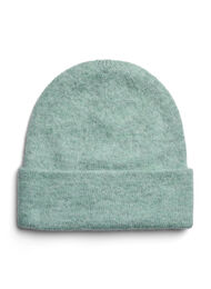 Strikket lue med ull, Balsam Green Mel.